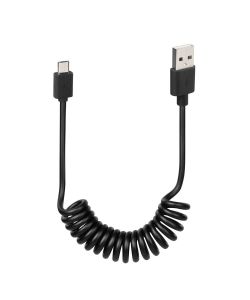 Lampa Cavo USB a Spirale Micro USB 100 cm Nero - Accessorio Pratico
