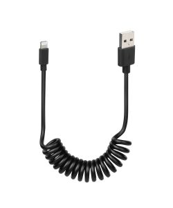 Lampa Cavo USB a Spirale Apple 8 Pin 100 cm Nero Ricarica Dati