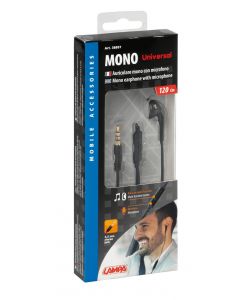 Lampa Auricolare Mono con Microfono Nero Universale Jack 3,5 mm