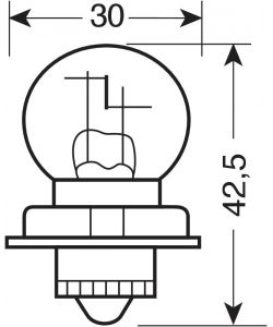 Lampa Lampada Alogena Asimmetrica Moto P26s 12V 15W