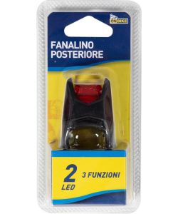 Fanale posteriore bici due LED rossi aggancio al telaio