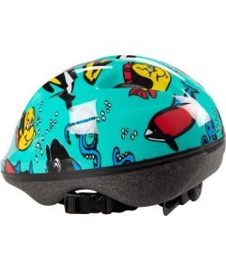 Casco ciclo bimbini azzurro con animali marini