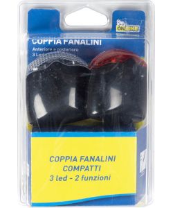 Coppia fanalini ciclo anteriore e posteriore 3 led