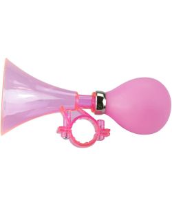 Campanello a trombetta rosa in plastica per bici bambina