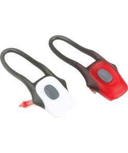 Coppia lampade LED rossa e bianca fissaggio elastico universale bici