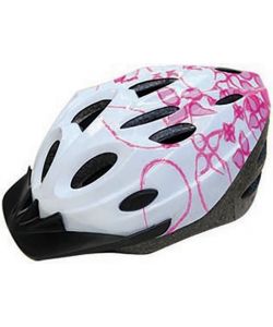 Casco bici ragazza imbottito regolabile taglia M 55-58 cm rosa