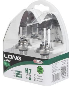H7 Long Life Coppia di lampadine per luci auto 12V 55W PX26d