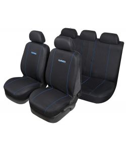 Set Completo Coprisedili Gt Turbo Universale con 5 poggiatesta nero-blu