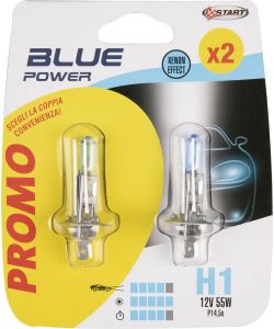 Coppia di lampadine Alogena H1 Blue Power 12V 55W P14,5s