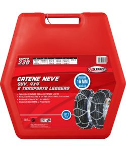 Set due pezzi catene da neve 16MM gruppo 230 per SUV 4x4 e trasporto leggero