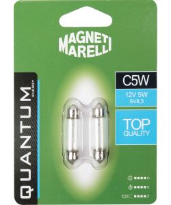 Magneti Marelli C5W coppia lampadine auto siluro 12V 5W attacco SV8,5