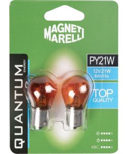 Magneti Marelli PY21W coppia lampadine auto arancioni 12V 21W attacco BAU15s