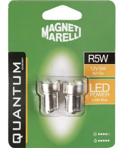 Coppia di lampadine LED auto Magneti Marelli R5W 4SMD 12V attacco BA9S
