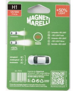 Magneti Marelli H1 lampadina singola auto +50% light 12V 55W attacco P14,5s