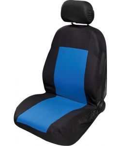 Coprisedile singolo anteriore auto Stretch nero/blu protezione sedile