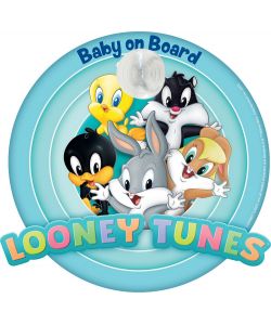 Cartello bimbo a bordo a ventosa con grafiche WB Looney Tunes