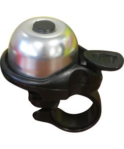 MIni campanello universale per bicicletta in acciaio di colore nero/silver