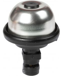MIni campanello universale per bicicletta in acciaio di colore nero/silver