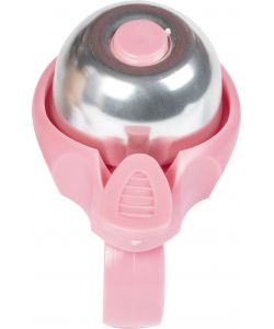 MIni campanello universale per bicicletta in acciaio di colore rosa/silver