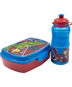 Set borraccia da 380 ml e Sandwich Box per bambini in plastica Avengers