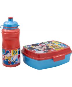 Set borraccia da 380 ml e Sandwich Box per bambini in plastica Mickey Mouse