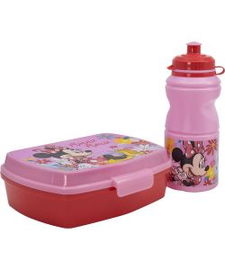 Set borraccia da 380 ml e Sandwich Box per bambini in plastica Minnie