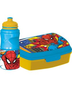 Set borraccia da 380 ml e Sandwich Box per bambini in plastica Spiderman