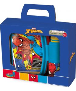 Set borraccia da 380 ml e Sandwich Box per bambini in plastica Spiderman