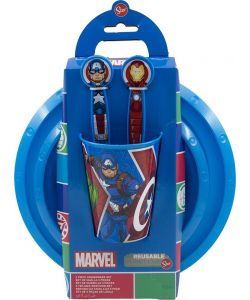 Set Pappa per bambini in plastica 5 pezzi Avengers