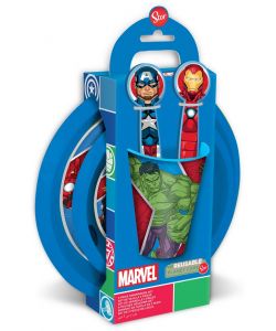 Set Pappa per bambini in plastica 5 pezzi Avengers
