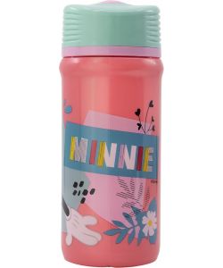 Borraccia 390 ml con chiusura antigoccia in plastica per bambine Minnie