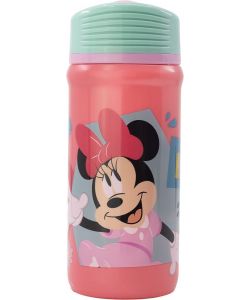 Borraccia 390 ml con chiusura antigoccia in plastica per bambine Minnie