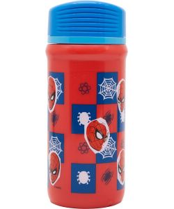 Borraccia 390 ml con chiusura antigoccia in plastica per bambini Spiderman