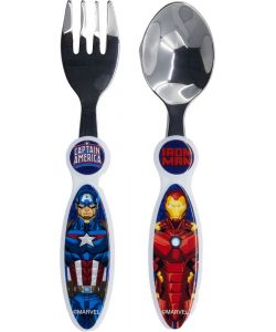 Set 2 posate per bambini in acciaio Avengers