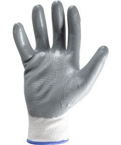 Guanti in nylon e nitrile mod.G057 taglia 8 bianco/grigio Lavoro
