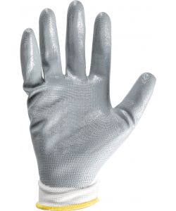 Guanti in nylon e nitrile mod.G057 taglia 9 bianco/grigio Lavoro