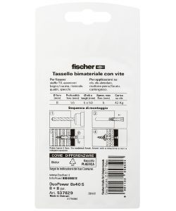 Fischer Tasselli con Vite per Murature e Cartongesso - 8mm 40mm