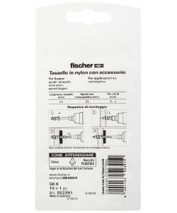 Fischer Tasselli per Cartongesso GK K - Nylon - 22 mm