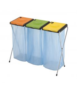 Gimi Pattumiera Differenziata - 3 Scomparti - Acciaio