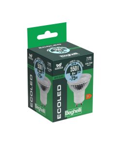 Lampadina a Led EcoLED GU10 Glass 95gr 6W 6500K Luce Fredda