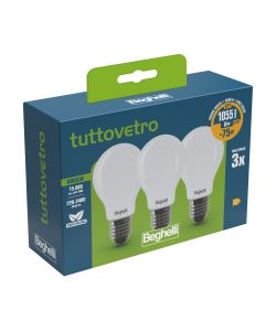 Lampadina a Led Tuttovetro Goccia 8W E27 3K Luce calda 3 pezzi