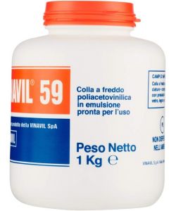 Vinavil 59 Colla Vinilica Trasparente per Legno Carta e Mosaici - 1 kg