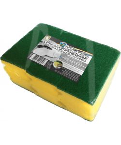 Apex Spugne Sagomate 6 Maxi Giallo Verde Super Assorbenti Fibra Abrasiva
