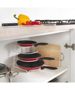 Metaltex Mensola Porta Tegami 4 posti Filo Ferro Bianco - 23x27x23 cm