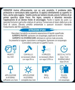 Arexons Vernice Gel Antiruggine Vernifer Marrone Brillante 750 ml