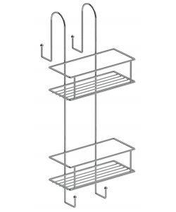 Contenitore da Appendere Doccia in Acciaio Cromato Spider - 54,5x22x21 cm