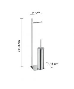 Gedy Piantana portarotolo e portascopino Trilly cromato