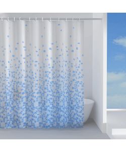 Gedy Tenda da Doccia Azzurra 240x200 cm in EVA con Motivo Foglia