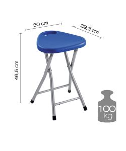 Gedy Sgabello Pieghevole Blu 30x29.3x46.5 cm per Arredobagno