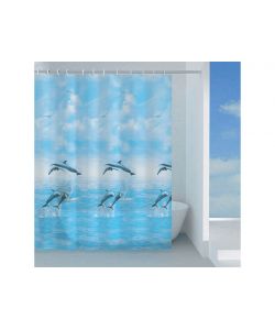 Jump Tenda Doccia PEVA 180x200 cm - Pratica con Anelli Inclusi - Adatta a Ogni Bagno